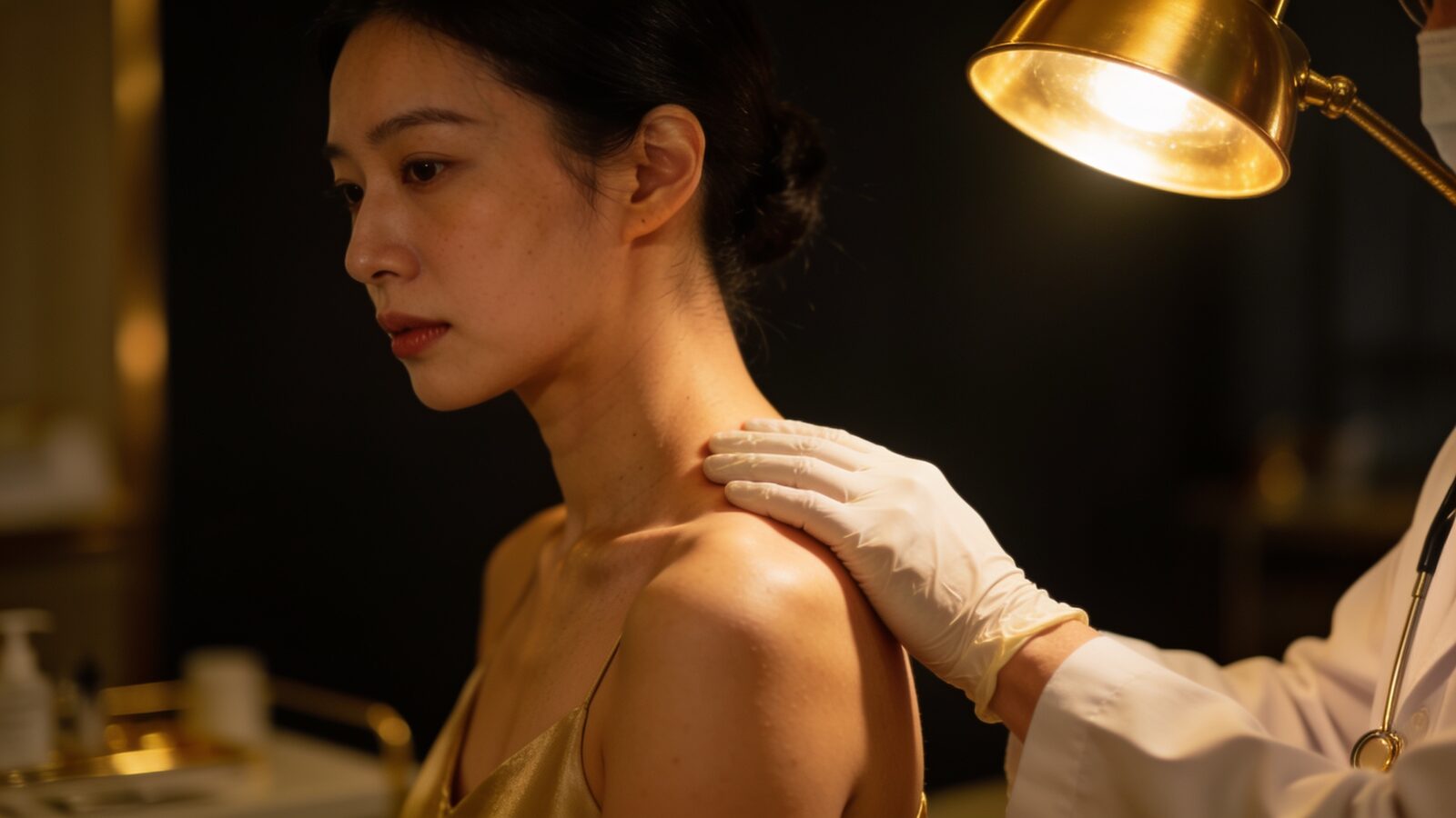 Assessment of a raised keloid scar before combination treatment at Dr Sin Yong's Singapore practice