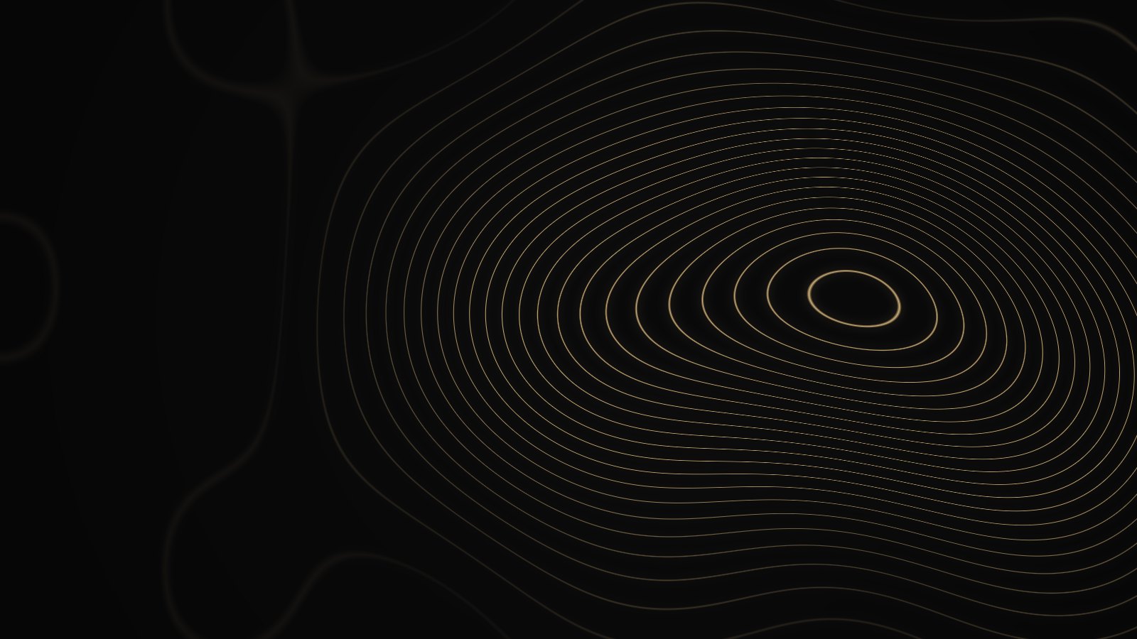 Abstract gold contour lines on a dark background representing three different injectable materials