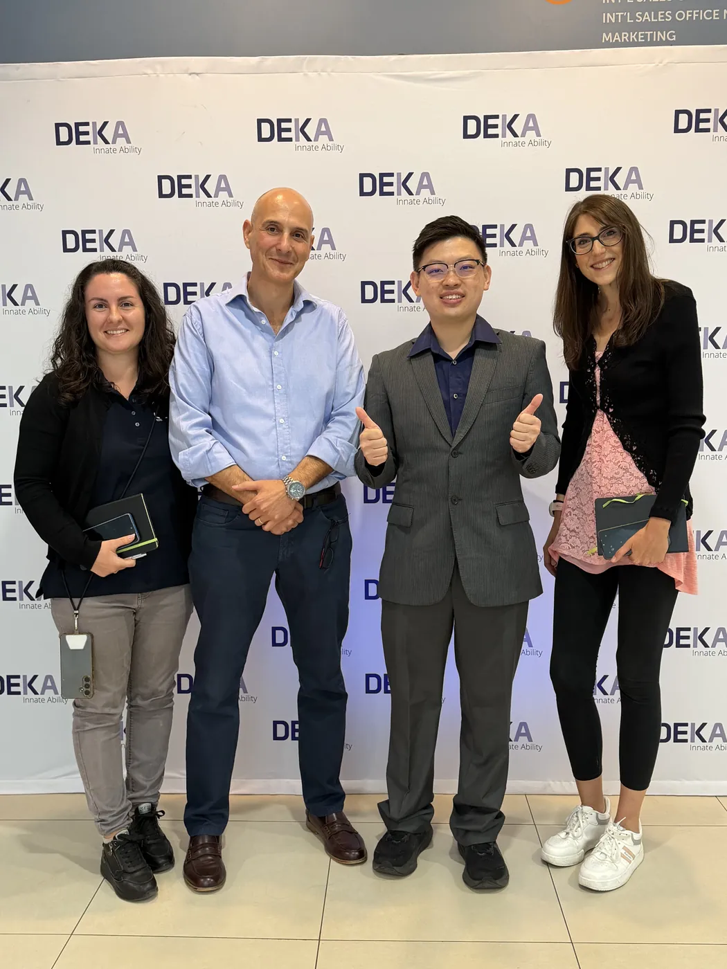Dr Sin Yong with Tiziano Zingoni, Irene Fusco and Francesca Madeddu of the DEKA clinical research team in Calenzano