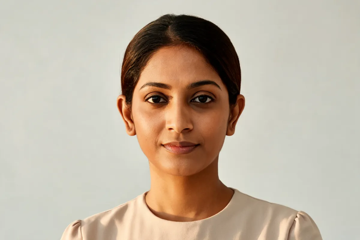 A woman in her thirties with her hair tucked behind her ear (illustrative image, not a patient)